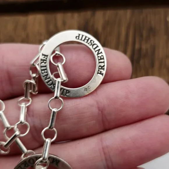 7 Inch Sterling Silver Friendship Memories Charms Bracelet A910 - Picture 5 of 8
